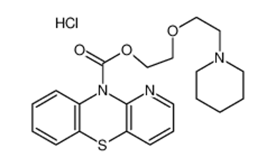Picture of 10H-Pyrido[3,2-b][1,4]benzothiazine-10-carboxylicacid, 2-[2-(1-piperidinyl)ethoxy]ethyl ester, hydrochloride (1:1)