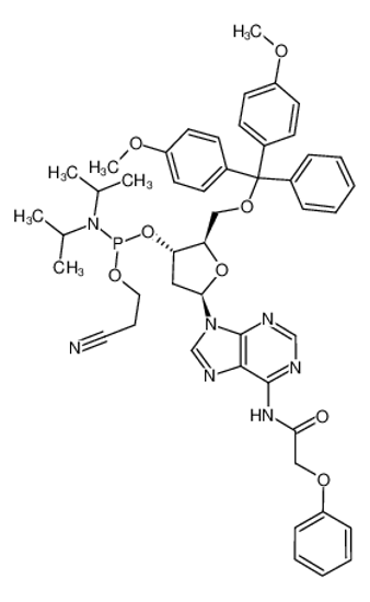 Picture of 5'-O-(4,4'-DIMETHOXYTRITYL)-N6-PHENOXYACETYL-2'-DEOXYADENOSINE-3'-(2-CYANOETHYL-N,N-DIISOPROPYL)PHOSPHORAMIDITE